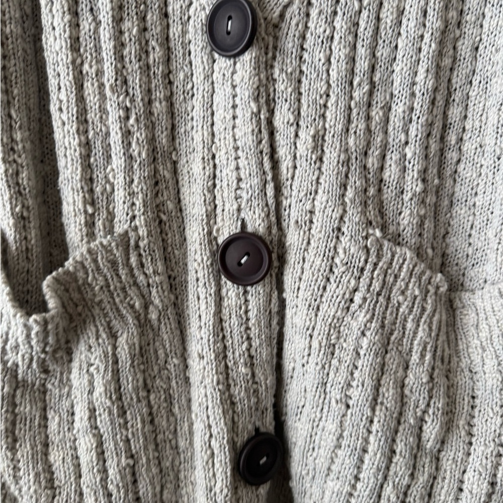 Free People Gray Ribbed Cardigan - Picture 2 of 4